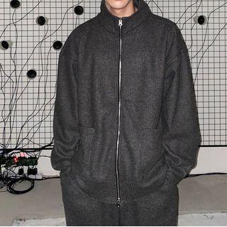 Plain Zip Jacket / Straight Leg Pants