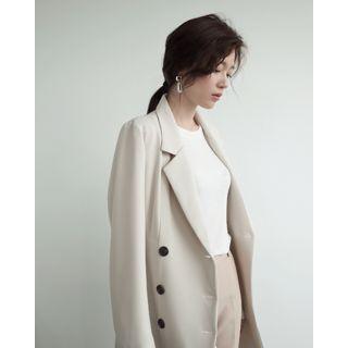 Slim-fit Double-breasted Midi Coatdress