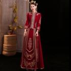 Embroidered Chinese Traditional Wedding Gown / Maxi Cape