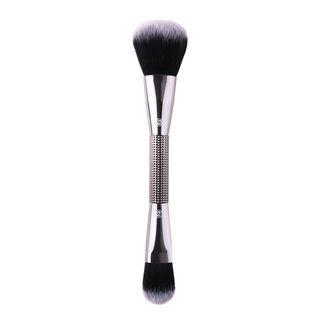 Dual Head Foundation Blush Makeup Brush Zz5-503 - Silver - One Size
