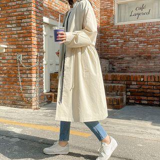 Stand-collar Drawstring Safari Coat