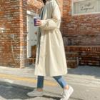 Stand-collar Drawstring Safari Coat