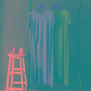 Asymmetrical Hem Short-sleeve T-shirt Dress