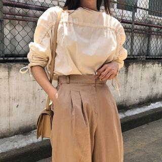 Dolman-sleeve Drawstring-detail Top