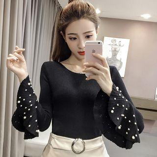 Faux Leather Knit Top