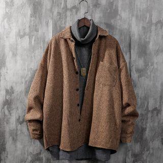 Tweed Shirt Jacket / Mock-neck Pullover / Set