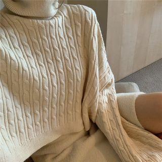 Turtleneck Sweater / Mini A-line Skirt