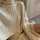 Turtleneck Sweater / Mini A-line Skirt