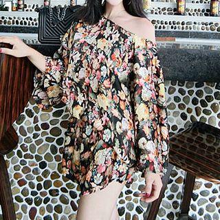 Floral Print Long-sleeve Playsuit