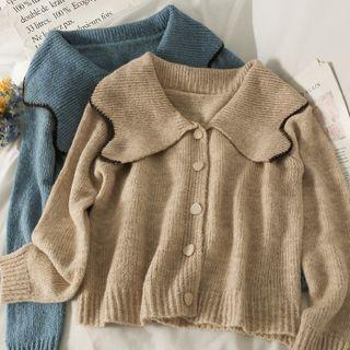 Peter Pan-collar Slim-fit Cardigan