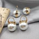Faux Pearl Earring 1 Pair - White Faux Pearl - Gold - One Size