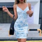 Floral Strappy Lace-panel Sheath Dress