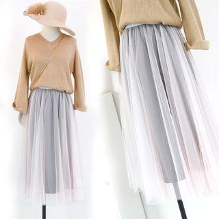 Mesh Panel Skirt Pink - One Size