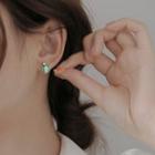 Watermelon Asymmetrical Sterling Silver Earring 1 Pair - Red & Green - One Size