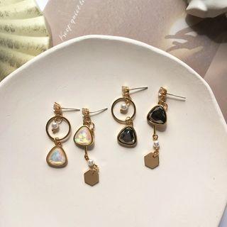 Non-matching Faux Pearl Rhinestone Alloy Dangle Earring