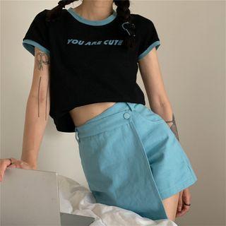 Short-sleeve Lettering T-shirt / Skort