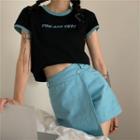 Short-sleeve Lettering T-shirt / Skort