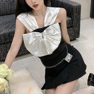 Halter Two Tone Dress