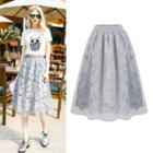 Tulle Overlay Lace Skirt