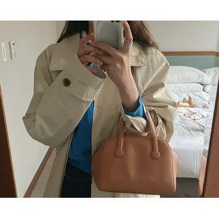 Raglan-sleeve Mac Coat With Sash One Size