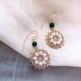 Faux Pearl Dangle Earring 1 Pair - Hook Earring - As Shown In Figure - One Size