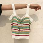 Striped Knitted Camisole Top Stripes - Multicolor - One Size