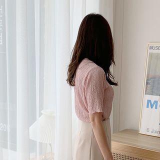 Lettuce-edge Smocked T-shirt