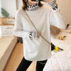 Long-sleeve Lettering T-shirt Black - S