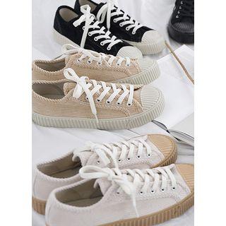 Couple Toe-cap Corduroy Sneakers
