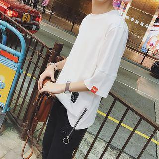 Zip Detail 3/4 Sleeve T-shirt