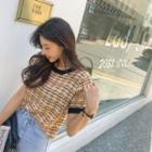 Plaid Ringer Knit Top