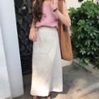Crew-neck Tank Top / High-waist Midi Skirt