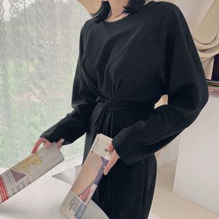 Lovb Tie-waist Monotone Long Dress