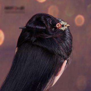 Faux Gemstone Alloy Wooden Hair Stick