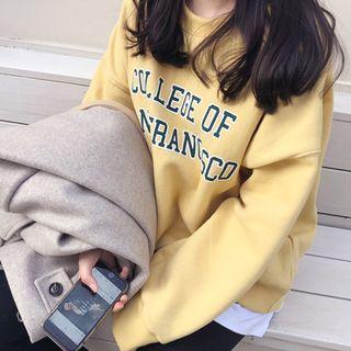 Letter-printed Boxy Sweatshirt Yellow - One Size