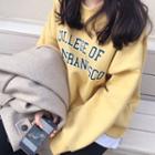 Letter-printed Boxy Sweatshirt Yellow - One Size