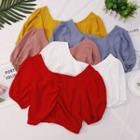 Puff Sleeve Draped Blouse