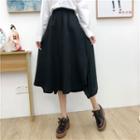 Midi A-line Skirt Off-white & Black - One Size