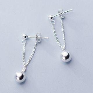 925 Sterling Silver Beaded Drop Earring 1 Pair - Earring - One Size
