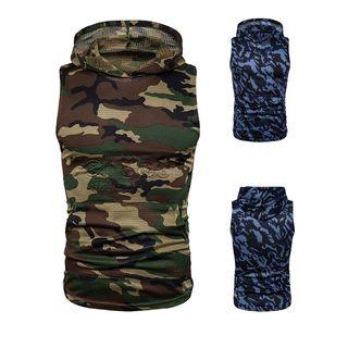 Camouflage Hooded Tank Top