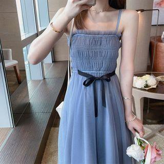 Shirred Pinafore Dress