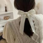 Ribbon Bow Hair Clip White - One Size