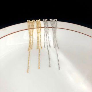 Asymmetrical Sterling Silver Fringed Earring