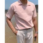 Slit-side Colored Polo Shirt