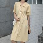 Buttons-decoration Short-sleeve Shirtdress