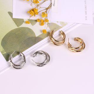 Alloy Layered Open Hoop Earring