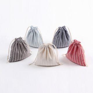 Striped Drawstring Pouch