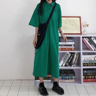 Short Sleeve Loose-fit Polo Dress