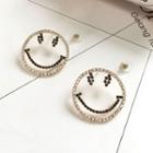 Rhinestone Smiley Stud Earrings