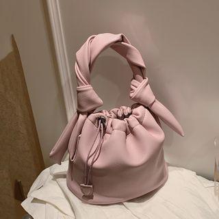 Twist Strap Drawstring Bucket Bag